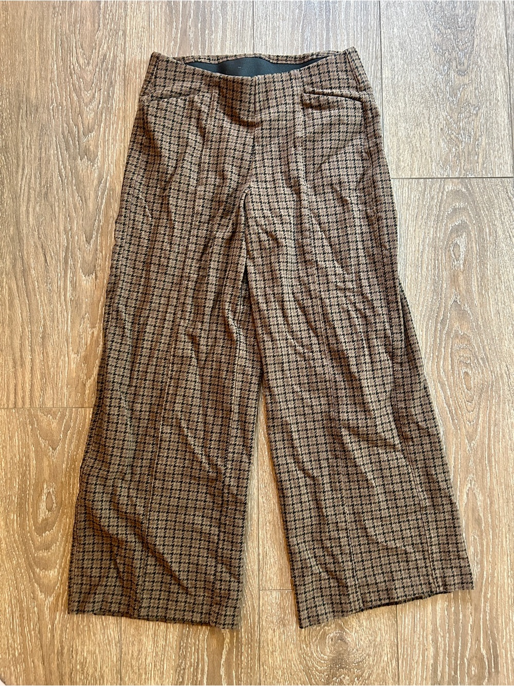 Old Navy Brown Houndstooth Wide-Leg Pants